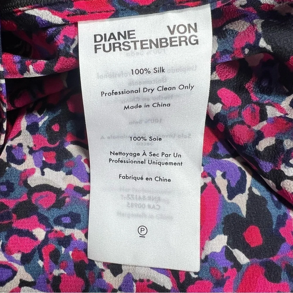 Diane von Furstenberg Bella Wrap Effect Ruffled Silk Crepe de Chine Midi Dress 2 - Picture 10 of 11